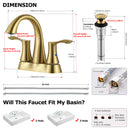 PARLOS 2-Handle Bathroom Sink Faucet with Drain assembly and Water Supply Hose, Brushed Gold, Demeter  1362508P