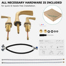 PARLOS 2-Handle Widespread Waterfall Roman Bathtub Faucet Tub Filler, Brushed Gold (1434208)