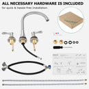 PARLOS 2-Handle Widespread High Arc Roman Tub Faucet with Valve & Faucet Supply Lines, Brushed Nickel, Demeter 1436202