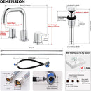 PARLOS Two-Handle Widespread Bathroom Sink Faucet with Metal Pop-up Drain and cUPC Faucet Supply Lines, Polished Chrome, 1364901P