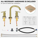 PARLOS 2-Handle Widespread 8 inch Bathroom Sink Faucet 3 Hole Vanity Faucet with cUPC Faucet Supply Lines, Brushed Gold, 1.2GPM, 1437408PD