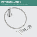 PARLOS Towel Ring, Wall Mounted Hand Towel Holder, Brushed Nickel Hand Towel Bar for Bathroom & Kitchen, 2101802