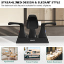 PARLOS 2 Handles Centerset Bathroom Sink Faucet Brass Waterfall Spout with All Metal Pop-up Drain and Faucet Supply Lines, Matte Black, 1.2GPM, Doris 1406804P