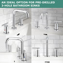 PARLOS Widespread 8 inch Bathroom Sink Faucet 3 Hole Vanity Faucet with cUPC Faucet Supply Lines, Chrome, 1.2GPM, 1437501PD