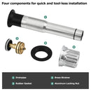 PARLOS Bathroom Sink Drain without Overflow, Metal Pop Up Drain for Vessel Sink, Matte Balck, 2108604