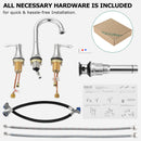 PARLOS Widespread Double Handles Bathroom Faucet with Metal Pop Up Drain and cUPC Faucet Supply Lines, Chrome, 1.2 GPM (1365101P)