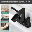 PARLOS 2 Handles Waterfall Bathroom Faucet with Pop-up Drain and Faucet Supply Lines, Oil Rubbed Bronze, Demeter 1431703