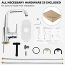 PARLOS Bar Sink Faucet Single Handle Swivel Bar Mixer with 3 Hole Deck Plate, Single Hole Small Faucet for Bathroom Kitchen Sink, Chrome, 1440301PD