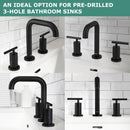 PARLOS Widespread 8 inch Bathroom Sink Faucet 3 Hole Vanity Faucet with cUPC Faucet Supply Lines, Matte Black, 1.2GPM, 1437504PD
