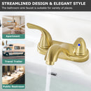 PARLOS Two-Handle Bathroom Sink Faucet with Metal Drain Assembly and Supply Hose, Lead-Free cUPC,Brushed Gold,1.2 GPM (1362208P)