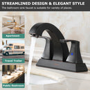 PARLOS 2 Handles Centertset Bathroom Faucet with All Metal Pop-up Drain & Faucet Supply Lines, Oil Rubbed Bronze, 1.2GPM, Doris 14133P