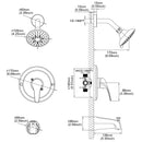 PARLOS Shower System, Matte Black Shower Faucet Set with Tub Spout(Valve Included), 5-Setting Mode Shower Head and Tub Spout with Diverter, Wall Mounted Shower Bathtub Combo, 1436504