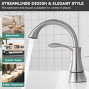 PARLOS 2-Handle Bathroom Sink Faucet with Metal Drain Assembly and and Faucet Supply Lines (1.2GPM, Brushed Nickel), 1362502P