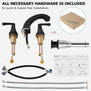 PARLOS Widespread Double Handles Bathroom Faucet with Pop Up Drain and cUPC Faucet Supply Lines, Matte Black, 1.2 GPM (14258P)