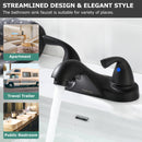 PARLOS Two-Handle Bathroom Sink Faucet with Metal Drain Assembly and Supply Hose, Lead-Free cUPC,Matte Black,1.2 GPM (1362204P)