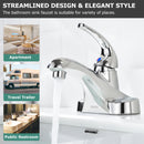 PARLOS Single Handle 4-in Centerset Bathroom Sink Faucet with All Metal Pop-up Drain & Faucet Supply Lines, Chrome, 1.2 GPM Flow Rate, 13433P