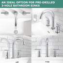 PARLOS 2-Handle Widespread 8 inch Bathroom Sink Faucet 3 Hole Vanity Faucet with cUPC Faucet Supply Lines, Chrome, 1.2GPM, 1437401PD