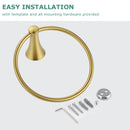 PARLOS Towel Ring, Wall Mounted Hand Towel Holder, Brushed Gold Hand Towel Bar for Bathroom & Kitchen, 2101808