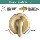 PARLOS Shower System, Brushed Gold Shower Faucet Set with Tub Spout(Valve Included), 5-Setting Mode Shower Head and Tub Spout with Diverter, Wall Mounted Shower Bathtub Combo, 1436508