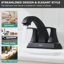 PARLOS 2 Handles Bathroom Faucet with Pop-up Drain and Faucet Supply Lines, Matte Black, 1.2 GPM Flow Rate (14255P)