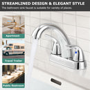 PARLOS 2-Handle Bathroom Sink Faucet with Drain Assembly and Supply Hose Lead-Free cUPC Lavatory Faucet Mixer Double Handle Tap Deck Mounted, Chrome, 1359801