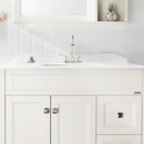 PARLOS Two-Handle Bathroom Sink Faucet with Metal Drain Assembly and Supply Hose Lead-Free cUPC Mixer Double Handle Tap Laundry Utility Faucet, Brushed Nickel, 1.2 GPM (13591P)