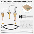PARLOS Widespread 2 Handles Bathroom Faucet with Metal Pop Up Sink Drain and cUPC Faucet Supply Lines, Chrome, 1.2GPM Demeter 1364701P