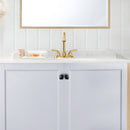 PARLOS Two-Handle Bathroom Sink Faucet Metal Drain Assembly Supply Hose Mixer Double Handle Tap Laundry Brushed Gold, 1359108