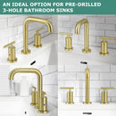 PARLOS Widespread 8 inch Bathroom Sink Faucet 3 Hole Vanity Faucet with cUPC Faucet Supply Lines, Matte Black, 1.2GPM, 1437508PD