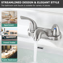 PARLOS Two-Handle Bathroom Sink Faucet with Metal Drain Assembly and Supply Hose, Lead-Free cUPC,Brushed Nickel,1.2 GPM (13622P)