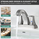 PARLOS 2 Handles 4 Inch Centerset Bathroom Sink Faucet Brushed Nickel with All Metal Pop-up Drain & Faucet Supply Lines, 1.2GPM, Doris 14072P