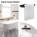 PARLOS Brass Hand Towel Holder, Wall Mounted Towel Ring, Hand Towel Bar for Bathroom & Kitchen, Matte Black, Doris (2102304)