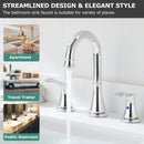 PARLOS Widespread Double Handles Bathroom Faucet with Metal Pop Up Drain and cUPC Faucet Supply Lines, Chrome, 1.2 GPM (1365101P)