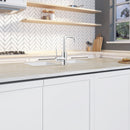 PARLOS Bar Sink Faucet Single Handle Swivel Bar Mixer with 3 Hole Deck Plate, Single Hole Small Faucet for Bathroom Kitchen Sink, Chrome, 1440301PD