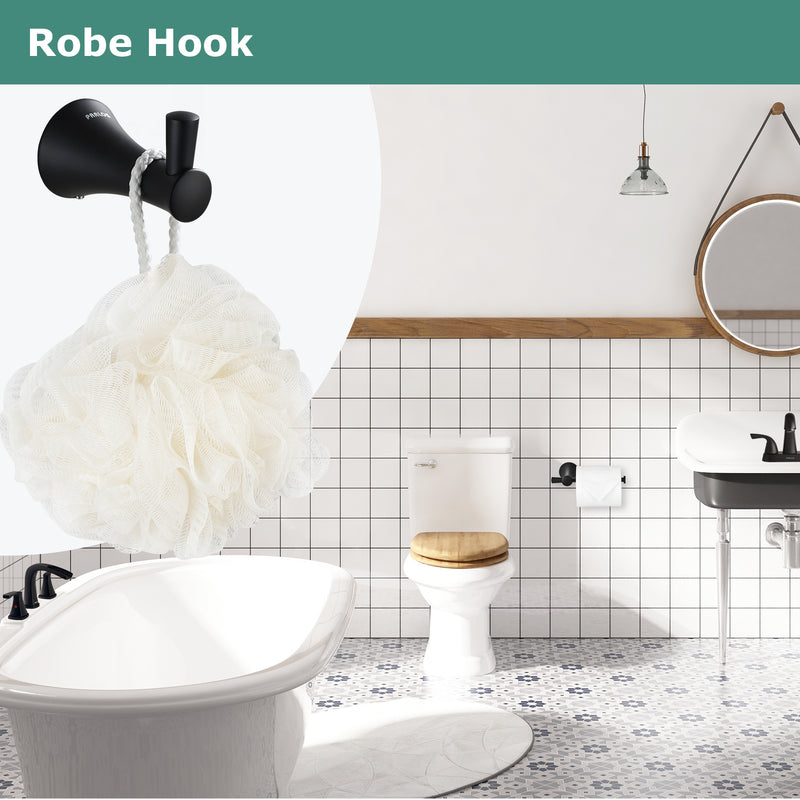 PARLOS Towel Hook, Wall Mounted Coat Hook, Matte Black Robe Hook for Bathroom, 2101604