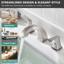 PARLOS Widespread Double Handles Bathroom Faucet with Pop Up Drain and cUPC Faucet Supply Lines, Brushed Nickel, 1.2 GPM (14172P)