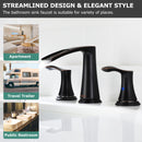 PARLOS Waterfall Widespread Bathroom Sink Faucet Double Handles with Metal Pop Up Drain & cUPC Faucet Supply Lines, Oil Rubbed Bronze, 1.2 GPM (1431803P)