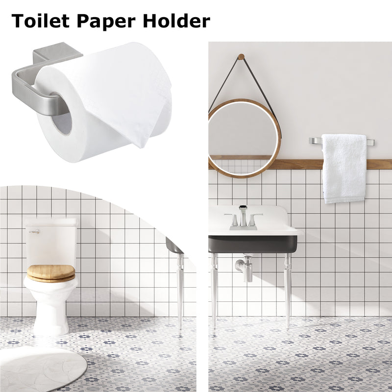 PARLOS Brass Toilet Paper Holder Tissue Roll Hanger for Bathroom & Kitchen Wall Mounted,Brushed Nickel,Doris (2102202)