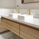 PARLOS Waterfall Vessel Sink Faucet Tall Bathroom Faucet Single Handle, Single Hole Bowl Basin Mixer Tap with Water Supply Lines, Brushed Gold, 1441108D