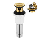 PARLOS Pop up Sink Drain with Strainer Pop Up Drain with Overflow for Bathroom Vessel Sink, Brushed Gold, 2100608-1
