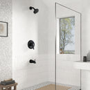 PARLOS Shower System, Matte Black Shower Faucet Set with Tub Spout(Valve Included), 5-Setting Mode Shower Head and Tub Spout with Diverter, Wall Mounted Shower Bathtub Combo, 1436504