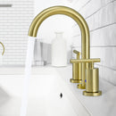 PARLOS 2-Handle Widespread 8 inch Bathroom Sink Faucet 3 Hole Vanity Faucet with cUPC Faucet Supply Lines, Brushed Gold, 1.2GPM, 1437408PD