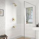 PARLOS Shower System, Brushed Gold Shower Faucet Set with Tub Spout(Valve Included), 5-Setting Mode Shower Head and Tub Spout with Diverter, 1.8GPM (1436908P)