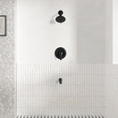 PARLOS Shower System, Matte Black Shower Faucet Set with Tub Spout(Valve Included), 5-Setting Mode Shower Head and Tub Spout with Diverter, Wall Mounted Shower Bathtub Combo, 1436504