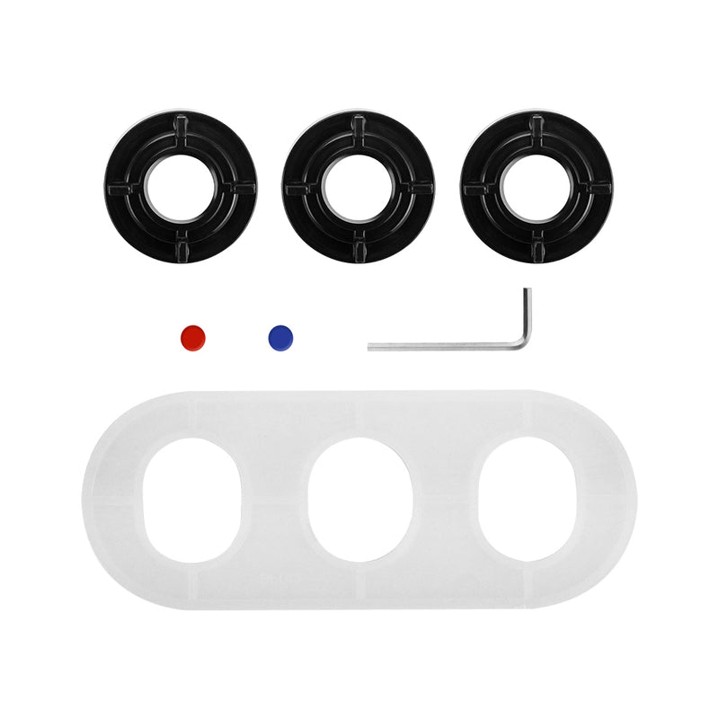 PARLOS Faucet Mounting Hardware Repair Tool Kit  (Locknuts, Plastic Escutcheon, Indicator Button, Hex Key Pack), 2103601