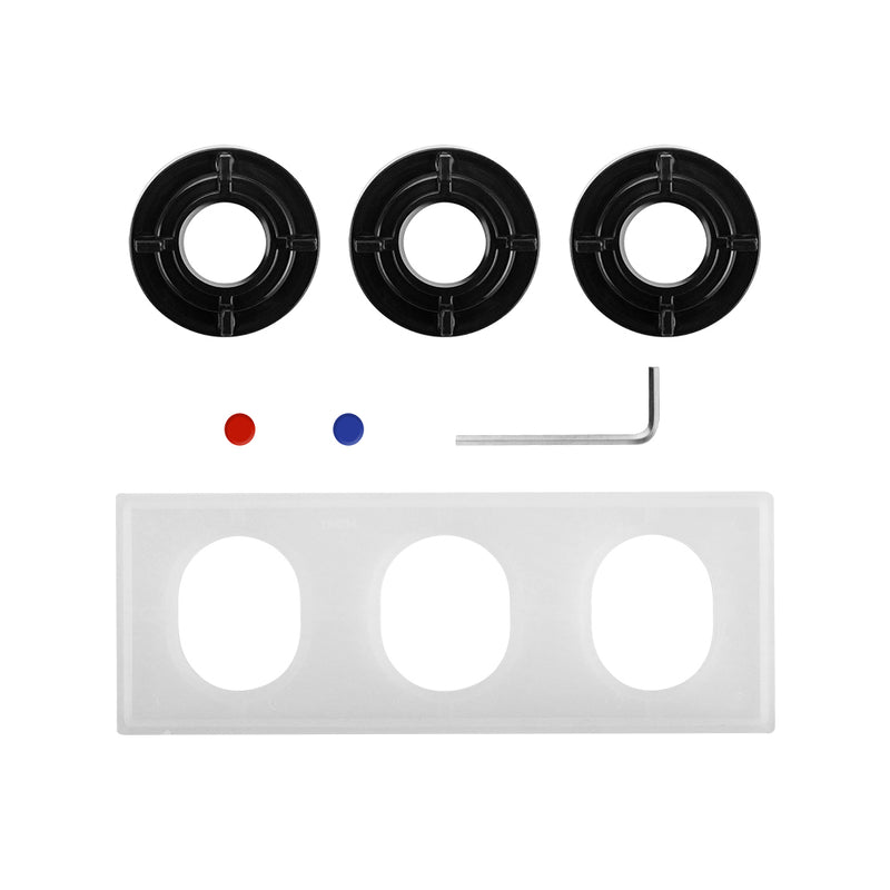 PARLOS Faucet Mounting Hardware Repair Tool Kit  (Locknuts, Plastic Escutcheon, Indicator Button, Hex Key Pack), 2103701