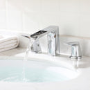 EZANDA 2-Handle Widespread Waterfall Bathroom Lavatory Faucet with Pop-up Sink Drain Assembly & Faucet Supply Lines, Chrome 1431201