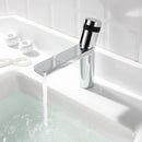 EZANDA Brass Single Handle Bathroom Faucet with Deck Plate, Pop-up Sink Drain Assembly & Faucet Supply Lines, Chrome with Black (1416401)