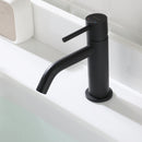EZANDA Brass Single Handle Bathroom Faucet with Pop-up Sink Drain Assembly & Faucet Supply Lines, Matte Black (1431104)