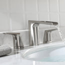 EZANDA 2-Handle Bathroom Sink Faucet, Widespread Waterfall Lavatory Faucet with Pop-up Drain Assembly & Faucet Supply Lines, Brushed Nickel (1431202)